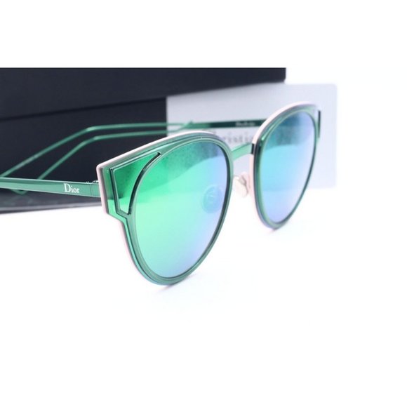 Christian Dior Sculpt HS 3 Cat Eye Green Sunglasses Green Mirrored Lenses 63mm - Picture 3 of 7